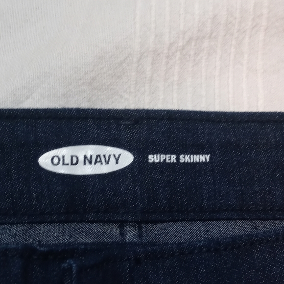 NWT OLD NAVY SUPER SKINNY JEANS WOMENS 16 PETITE MID RISE PANTS DARK BLUE - Picture 3 of 5